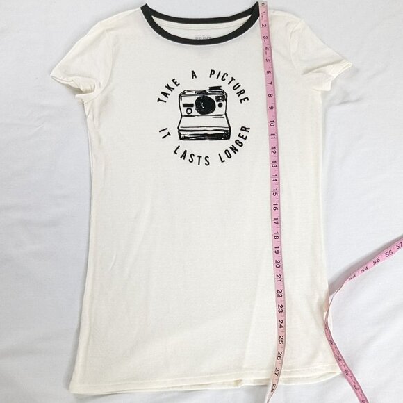 Retro Polaroid Take A Picture It Lasts Longer Black and White Graphic Tee - Picture 6 of 6